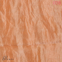 Cantaloupe Orange Banaras Tissue Silk Saree