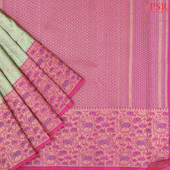 Light Green Kanchipuram Jacquard Silk Saree