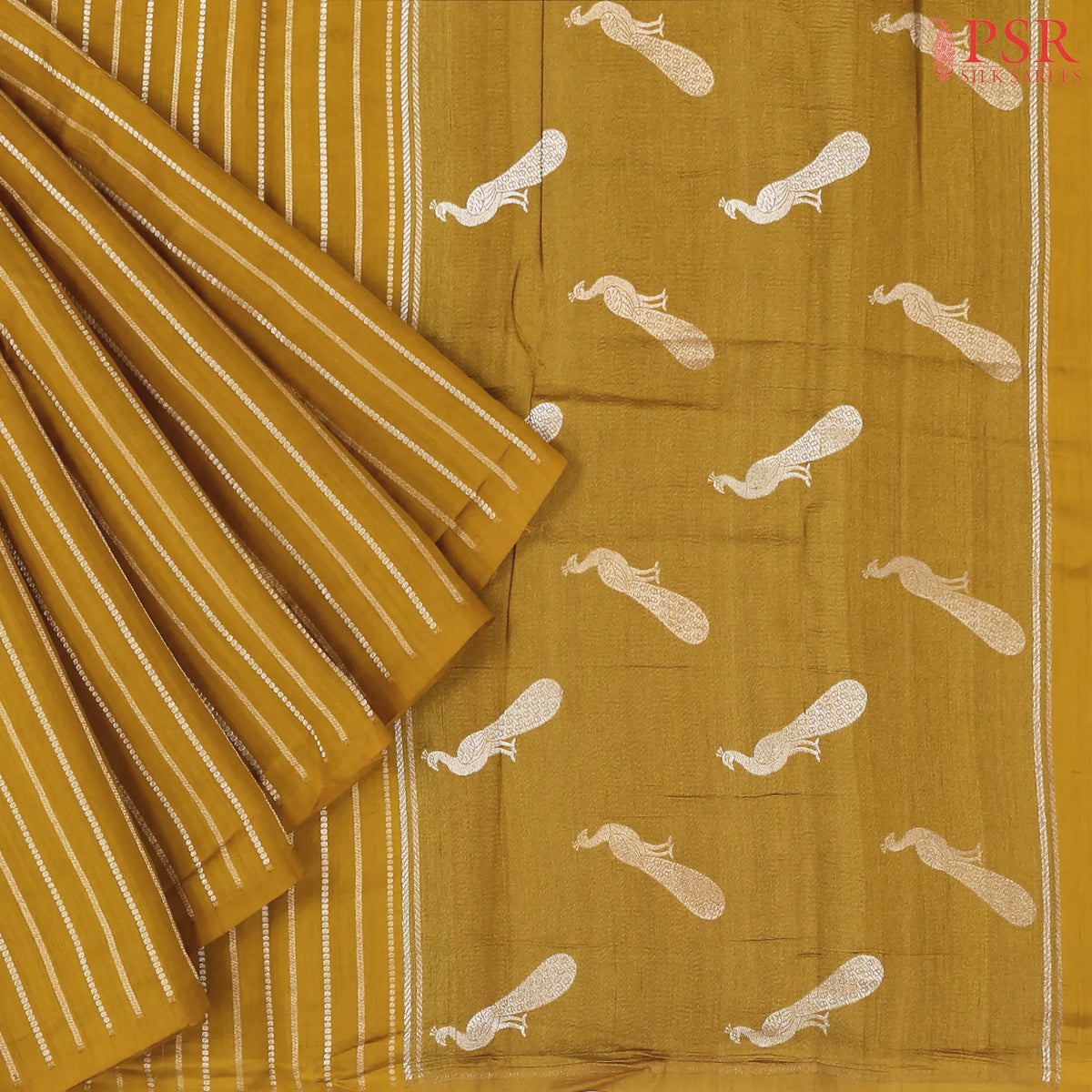 Dark Mustard Chiniya Silk Saree