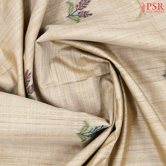 Beige Ghicha Tussar Saree