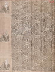 Beige Chiku Kanchipuram Silk Saree