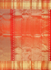 Red Kanchipuram Jacquard Silk Saree