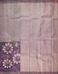 Dark Purple Kanchipuram Tissue Silk Saree