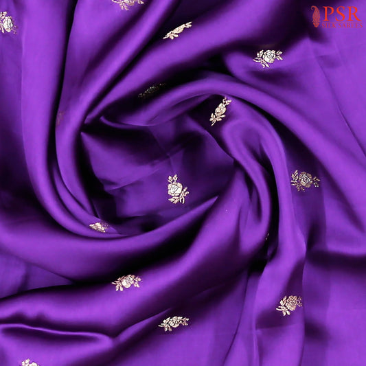 Violet Banarasi Habutai Satin Saree