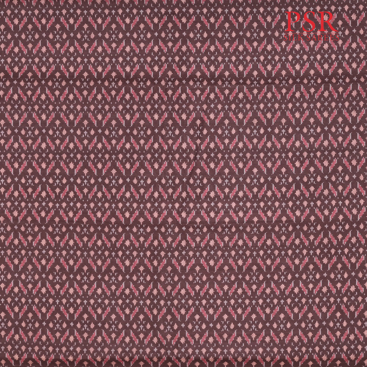 Brown Semi Tassar Ikkat Print Running Material