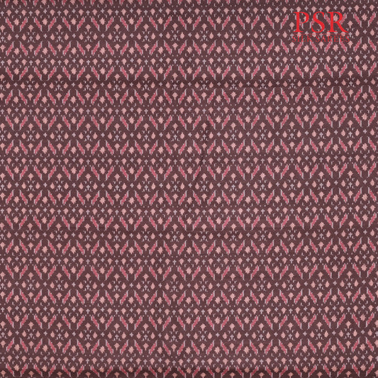 Brown Semi Tassar Ikkat Print Running Material