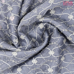 Deep Periwinkle Organza Laser Embroidery Saree