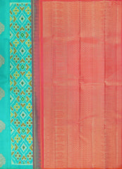 Turquoise Kanchipuram Silk Saree