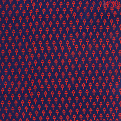 Navy Blue Cotton Print Running Material