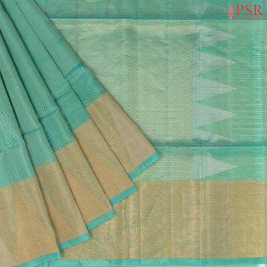 Turquoise Blue Mint Tissue Soft Silk Saree