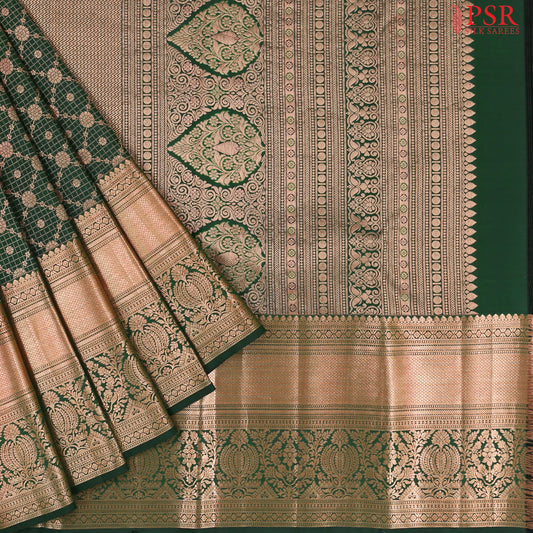Dark Green Kanchipuram Silk Saree