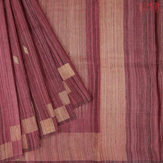 Burgundy Ghicha Kadhi Tussar Silk Saree