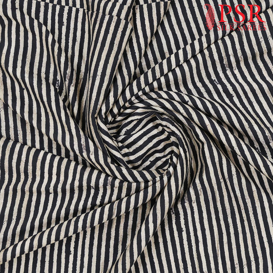 Beige & Black Semi Tassar Running Material