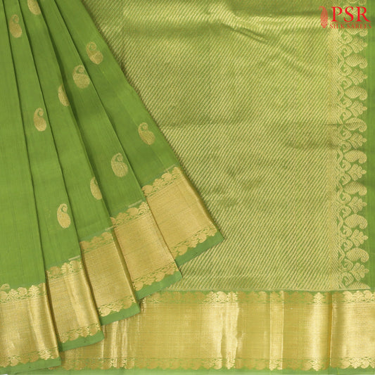Green Onion Cotton Silk Saree