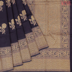 Dark Indigo Semi Banaras Saree
