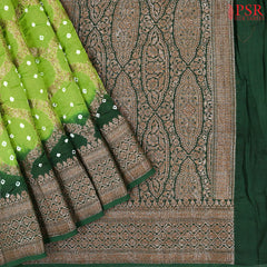 Light Green Crushed Bandhini Saree