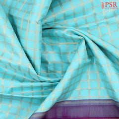 Aqua Blue Kanchipuram Silk Saree