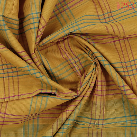 Olive Yellow Mangalagiri Cotton Saree