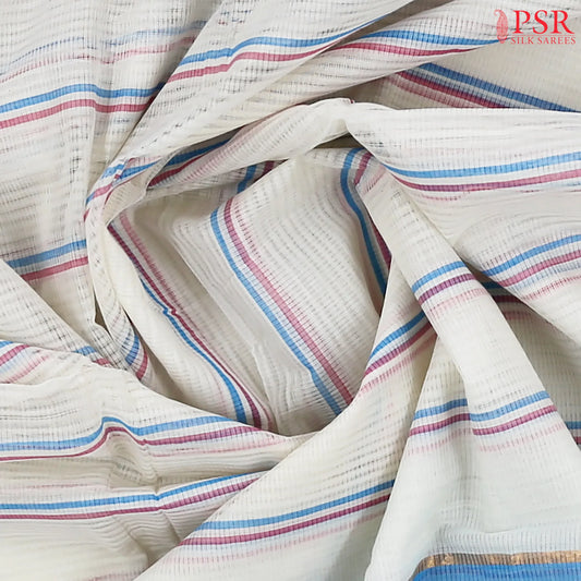 Daisy White Mangalagiri Cotton Saree