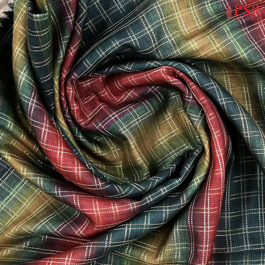 Olives & Maroon Semi Tussar Saree
