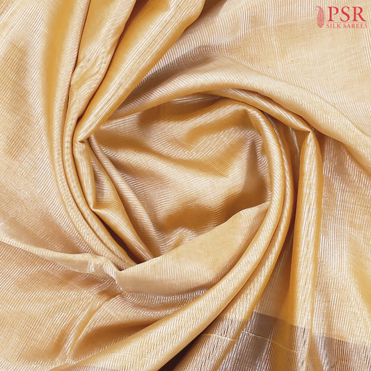 Light Cantaloupe Cotton Silk Saree