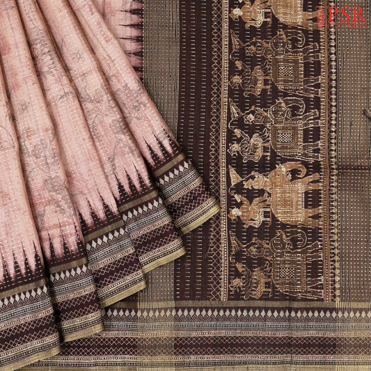 Onion Pink Semi Tussar Saree