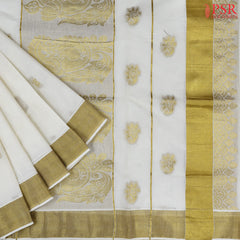 Cream Beige Kerala Cotton Saree