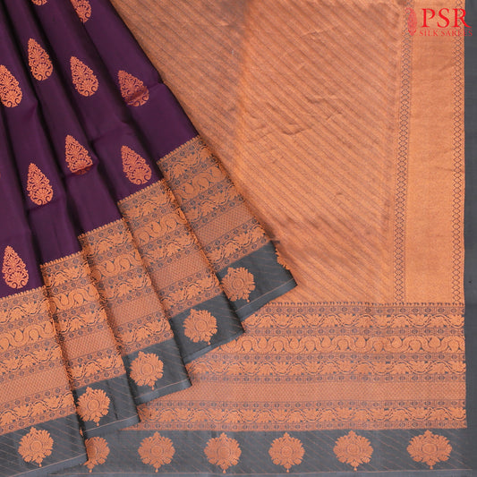 Dark Purple Soft Silk Saree