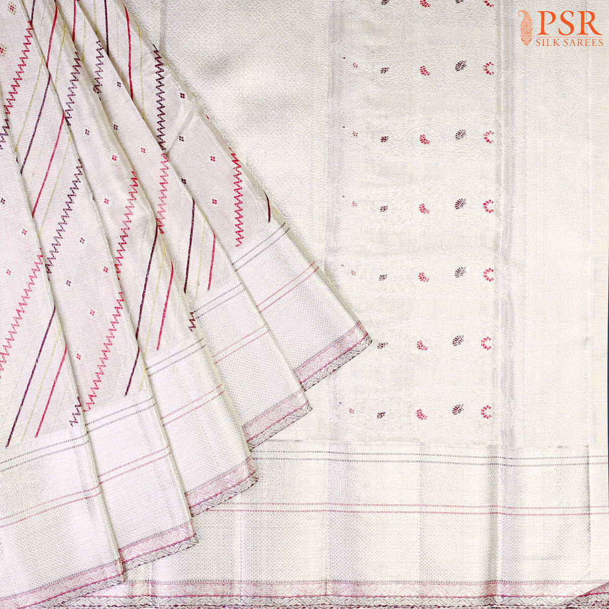Silver Bridal Kanjivaram Silk Saree