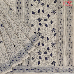 Ecru Grey Bengal Cotton Saree