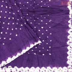 Violet Crushed Bandhini Cotton Dress Material