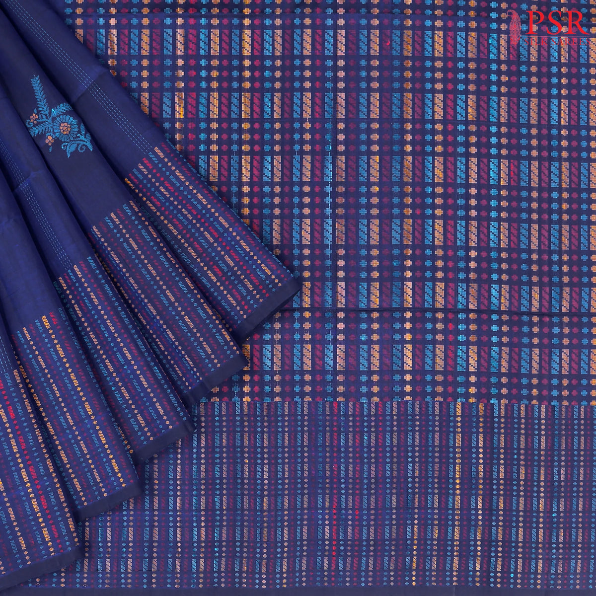 Indigo Blue Soft Silk Saree