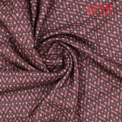 Brown Semi Tassar Ikkat Print Running Material