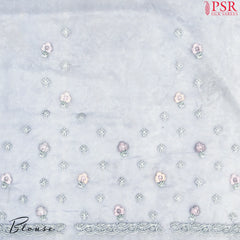 Deep Periwinkle Organza Laser Embroidery Saree