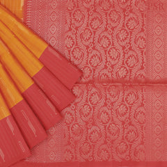 Carrot Orange Soft Silk Mix Saree