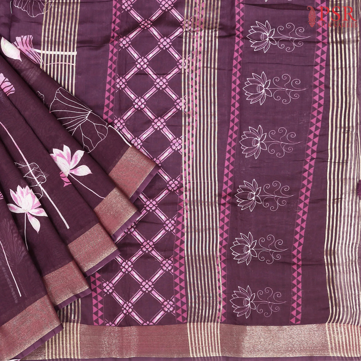 Dark Purple Assam Saree