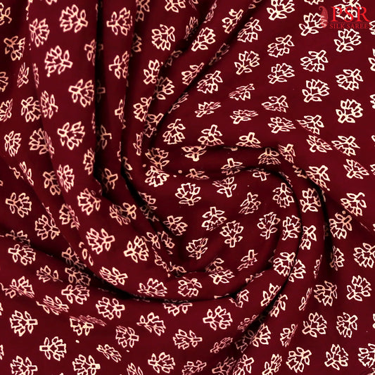 Wine Purple Cotton Print Running Material