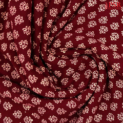 Wine Purple Cotton Print Running Material