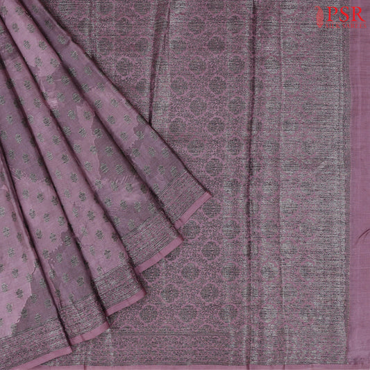 Onion Pink Banaras Tussar Silk Saree