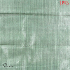 Sage Green Printed Tissue Art Silk Saree