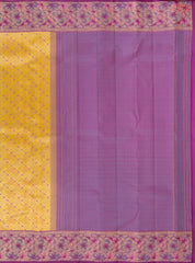Amber Yellow Kanchipuram Silk Saree
