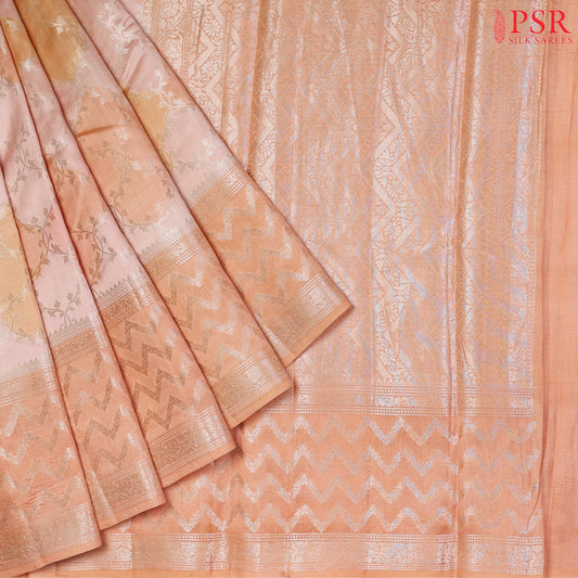 Pink & Orange Chiniya Silk Saree