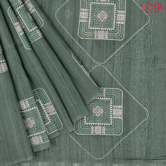 Steel Green Kosa Saree