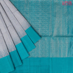 Light Cool Grey Khaki Soft Silk Saree
