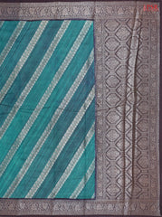 Teal Chanderi Silk Cotton Saree