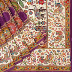 Byzantium Purple Semi Banaras Saree