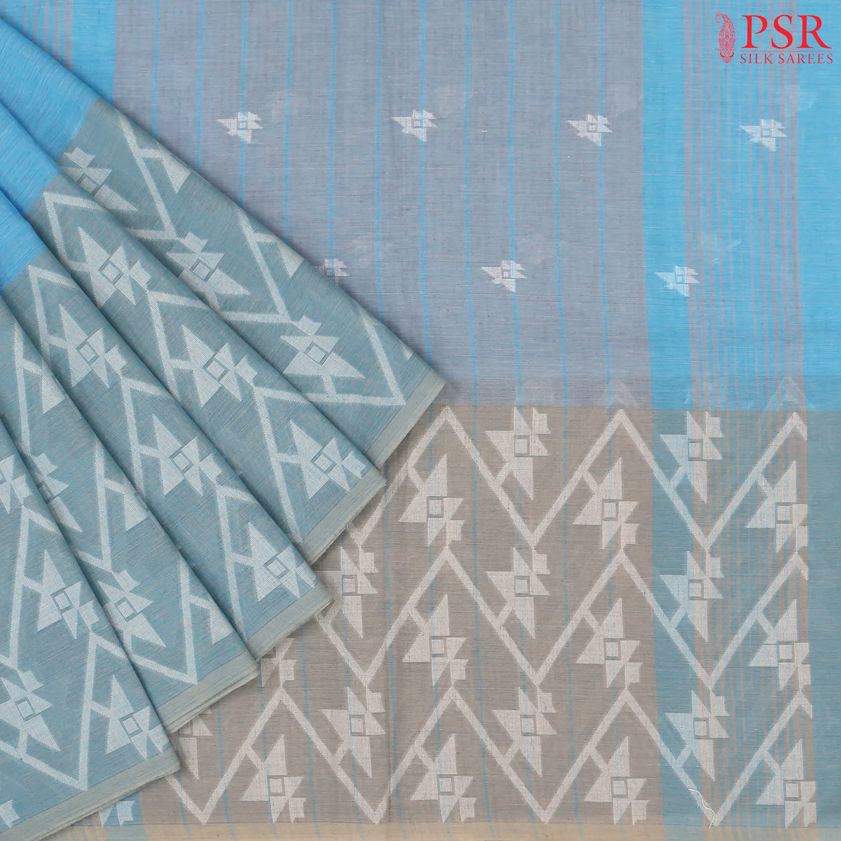 Maya Blue Byloom Cotton Saree