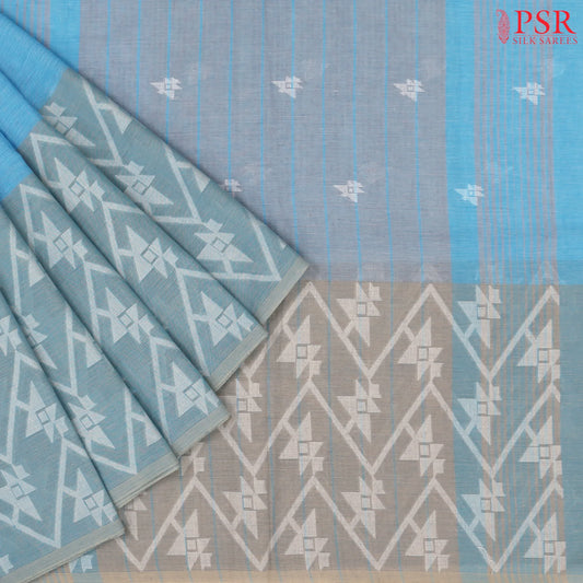 Maya Blue Byloom Cotton Saree