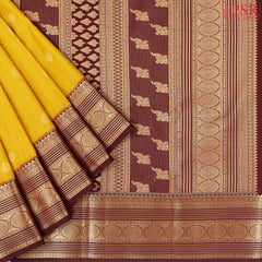 Yellow & Green Art Silk Saree