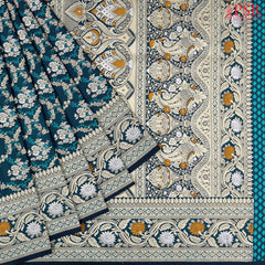 Dark Peacock Blue Banaras Art Silk Saree